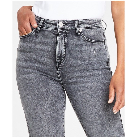 Women's Distressed High-Rise Straight-Leg Jeans, Created for Macy's - Picture 3 of 7